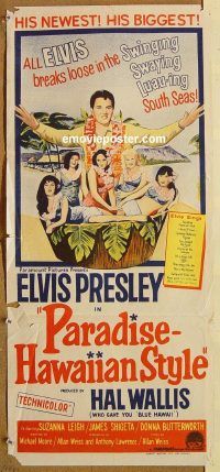 k713 PARADISE HAWAIIAN STYLE Australian daybill movie poster '66 Elvis