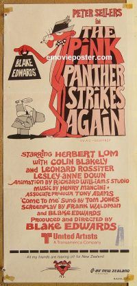 k720 PINK PANTHER STRIKES AGAIN Australian daybill movie poster '76 Sellers
