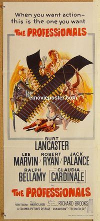 k731 PROFESSIONALS Australian daybill movie poster R71 Lancaster, Marvin