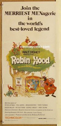 k746 ROBIN HOOD Aust daybill R83 Walt Disney cartoon, the way it REALLY happened!