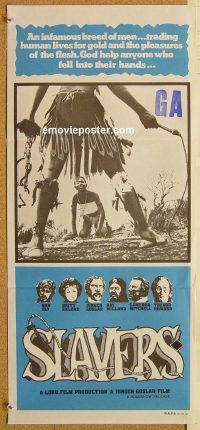 k761 SLAVERS Australian daybill movie poster '78 Ron Ely, Britt Ekland