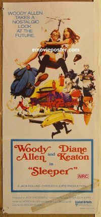 k762 SLEEPER Australian daybill movie poster '74 Woody Allen, Diane Keaton