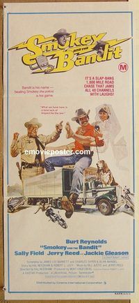 k764 SMOKEY & THE BANDIT Australian daybill movie poster '77 Burt Reynolds