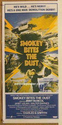 k766 SMOKEY BITES THE DUST Australian daybill movie poster '81 McNicol