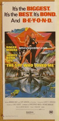 k774 SPY WHO LOVED ME Australian daybill movie poster R80s Moore as Bond