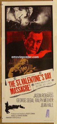 k776 ST VALENTINE'S DAY MASSACRE Australian daybill movie poster '67 Segal