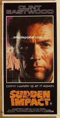 k784 SUDDEN IMPACT Australian daybill movie poster '83 Clint Eastwood