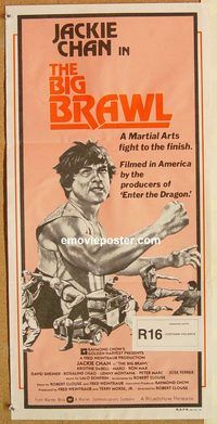 k486 BIG BRAWL Australian daybill movie poster '80 early Jackie Chan!