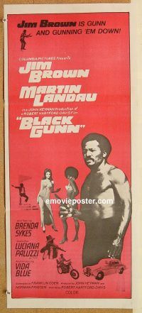 k492 BLACK GUNN Australian daybill movie poster '72 Jim Brown, Landau