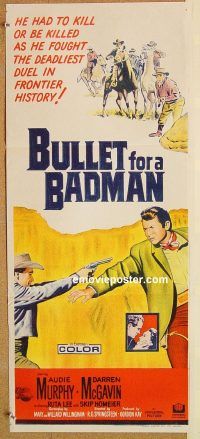 k511 BULLET FOR A BADMAN Australian daybill movie poster '64 Audie Murphy