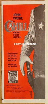 k515 CAHILL Australian daybill movie poster '73 classic John Wayne!