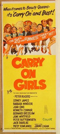 k518 CARRY ON GIRLS Australian daybill movie poster '73 English sex!