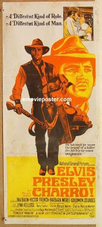 k522 CHARRO Australian daybill movie poster '69 Elvis Presley, Ina Balin