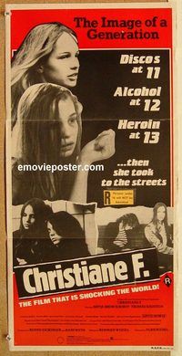 k526 CHRISTIANE F Australian daybill movie poster '82 classic drug film!