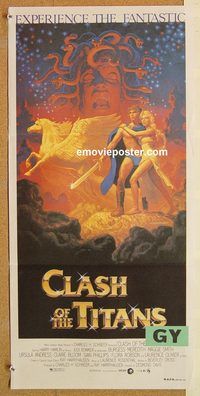 k529 CLASH OF THE TITANS Australian daybill movie poster '81 Harryhausen