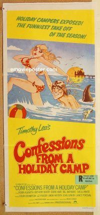 k534 CONFESSIONS FROM A HOLIDAY CAMP Australian daybill movie poster '77