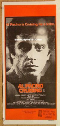 k539 CRUISING Australian daybill movie poster '80 gay Al Pacino, Sorvino