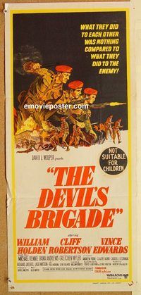 k549 DEVIL'S BRIGADE Australian daybill movie poster '68 William Holden