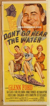 k554 DON'T GO NEAR THE WATER Australian daybill movie poster '57 G. Ford