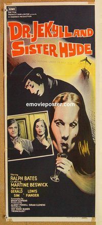 k555 DR JEKYLL & SISTER HYDE Australian daybill movie poster '72 Bates