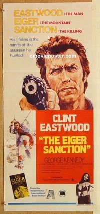 k562 EIGER SANCTION Australian daybill movie poster '75 Clint Eastwood