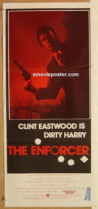 k564 ENFORCER Australian daybill movie poster '77 Clint Eastwood, classic!