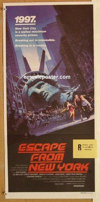 k568 ESCAPE FROM NEW YORK Australian daybill movie poster '81 Kurt Russell