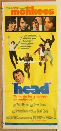 k615 HEAD Australian daybill movie poster '68 The Monkees, Nicholson