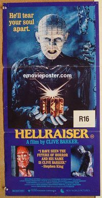 k617 HELLRAISER Australian daybill movie poster '87 Clive Barker horror!