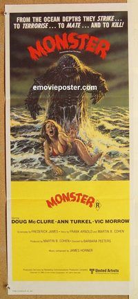 k624 HUMANOIDS FROM THE DEEP Australian daybill movie poster '80 Monster!