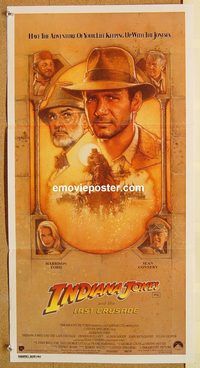 k628 INDIANA JONES & THE LAST CRUSADE Australian daybill movie poster '89