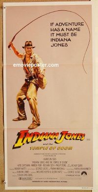 k629 INDIANA JONES & THE TEMPLE OF DOOM whip style Australian daybill movie poster '84
