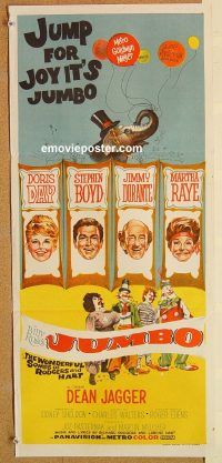 k638 JUMBO Australian daybill movie poster '62 Doris Day, Jimmy Durante