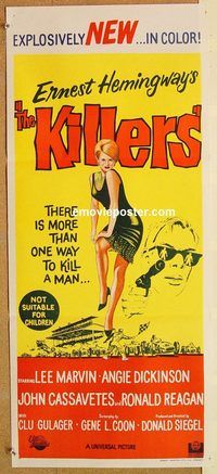 k642 KILLERS Australian daybill movie poster '64 Angie Dickinson, Marvin