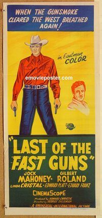 k647 LAST OF THE FAST GUNS Australian daybill movie poster '58 Mahoney