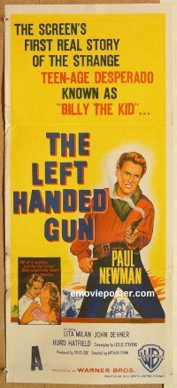 k651 LEFT HANDED GUN Australian daybill movie poster '58 Paul Newman
