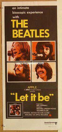 k652 LET IT BE Australian daybill movie poster '70 The Beatles, John Lennon