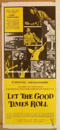 k653 LET THE GOOD TIMES ROLL Australian daybill movie poster '73 rock!