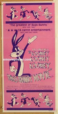 k659 LOONEY, LOONEY, LOONEY, BUGS BUNNY MOVIE Australian daybill movie poster '81