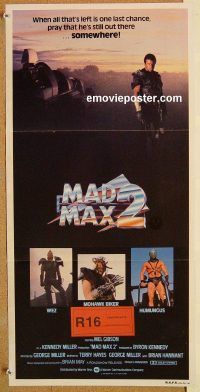 k667 MAD MAX 2: THE ROAD WARRIOR Australian daybill movie poster '82 Gibson
