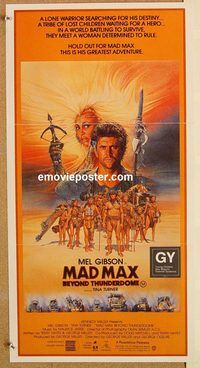 k668 MAD MAX BEYOND THUNDERDOME Australian daybill movie poster '85 Gibson