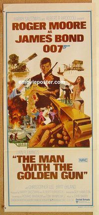 k676 MAN WITH THE GOLDEN GUN Australian daybill movie poster '74 James Bond