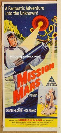 k685 MISSION MARS Australian daybill movie poster '68 McGavin, Adams