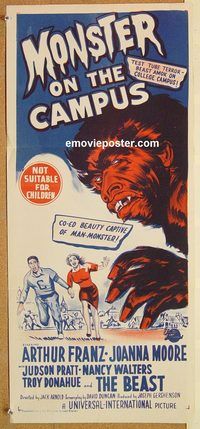 k688 MONSTER ON THE CAMPUS Australian daybill movie poster '58 Jack Arnold