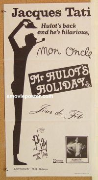 k692 MR HULOT'S HOLIDAY Australian daybill movie poster R70s Jacques Tati