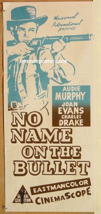 k700 NO NAME ON THE BULLET Australian daybill movie poster R60s Audie Murphy