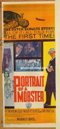 k726 PORTRAIT OF A MOBSTER Australian daybill movie poster '61 Vic Morrow