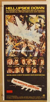 k727 POSEIDON ADVENTURE Australian daybill movie poster '72 Gene Hackman