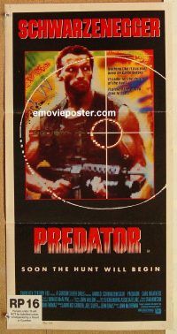 k729 PREDATOR Australian daybill movie poster '87 Arnold Schwarzenegger