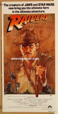 k736 RAIDERS OF THE LOST ARK Australian daybill movie poster '81 Ford